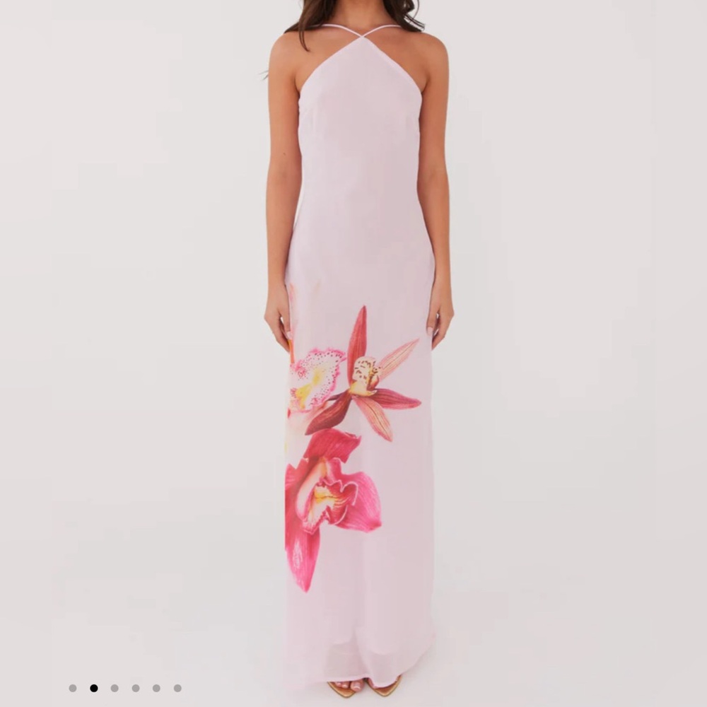 Peppermayo floral halter maxi dress NWT